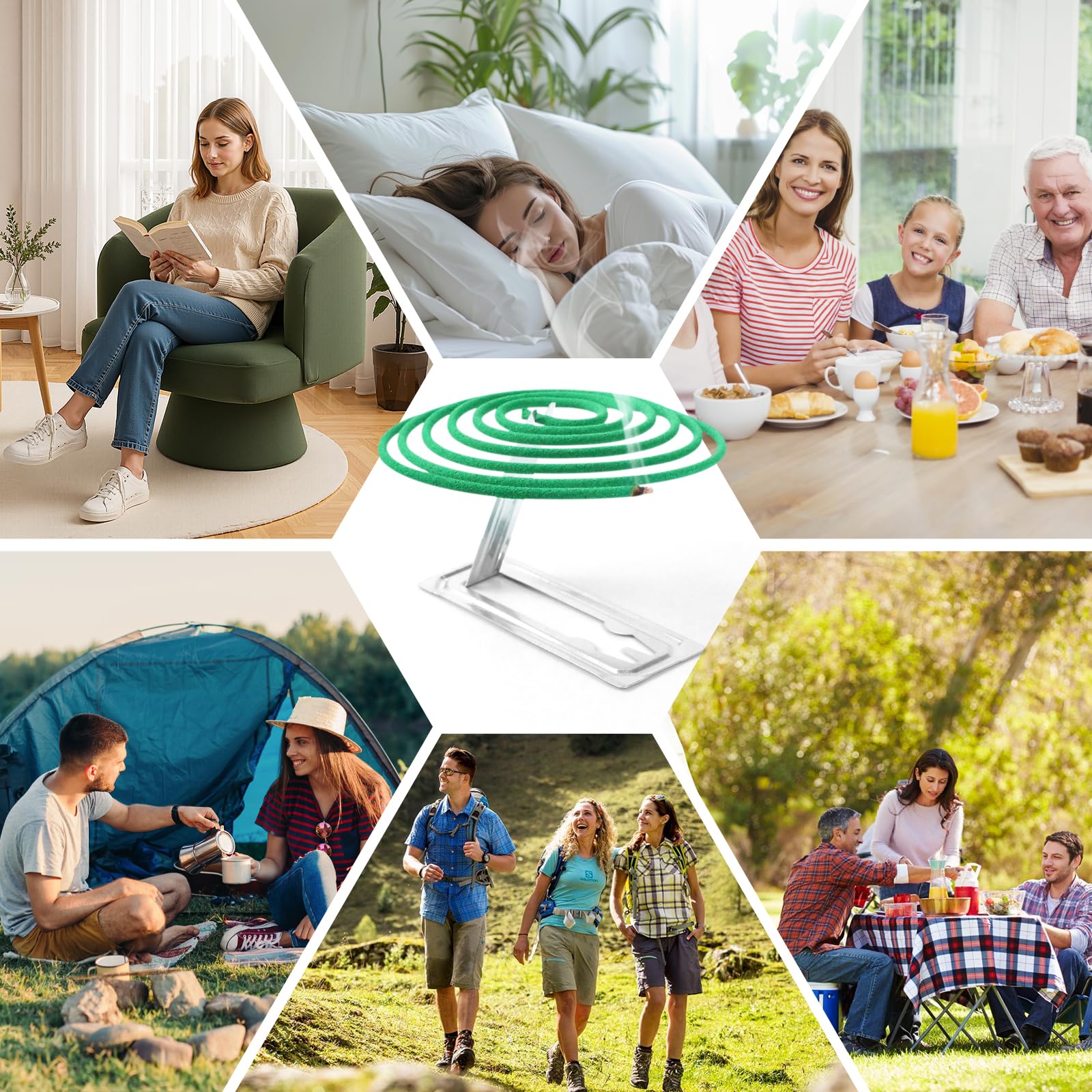 SCENTORINI Citronella Incense, Citronella Coils with Coil Holder, 48 Pcs, Suitable for Summer Home Outdoor Use, Pool Side, Patio, Porches, Courtyards, Farms, Garden Planting Area 🍁 All In One Marketplace Canada
