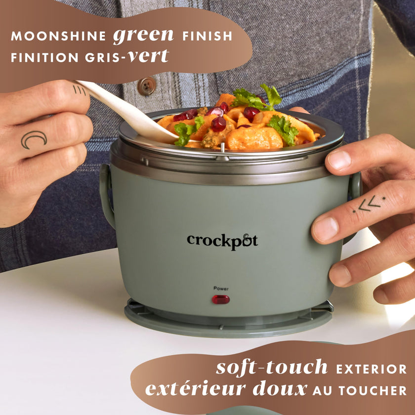 Crock-Pot Electric Lunch Box, Portable Food Warmer for On-the-Go, 20-Ounce (591 mL), Moonshine Green 🍁 All In One Marketplace Canada