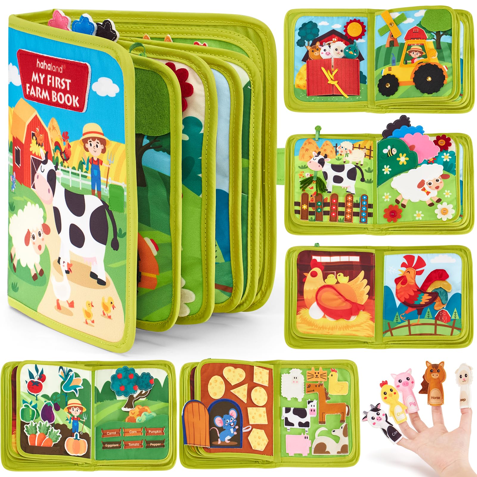 hahaland Busy Books for Toddlers 1-2 - Montessori Toddler Busy Board for 1 2 Year Old, 20 in 1 Quiet Book Educational Toddler Toys for 1 2 3 Year Old Boy Girls Gifts, Travel Toys for Toddlers 1-3 🍁 All In One Marketplace Canada