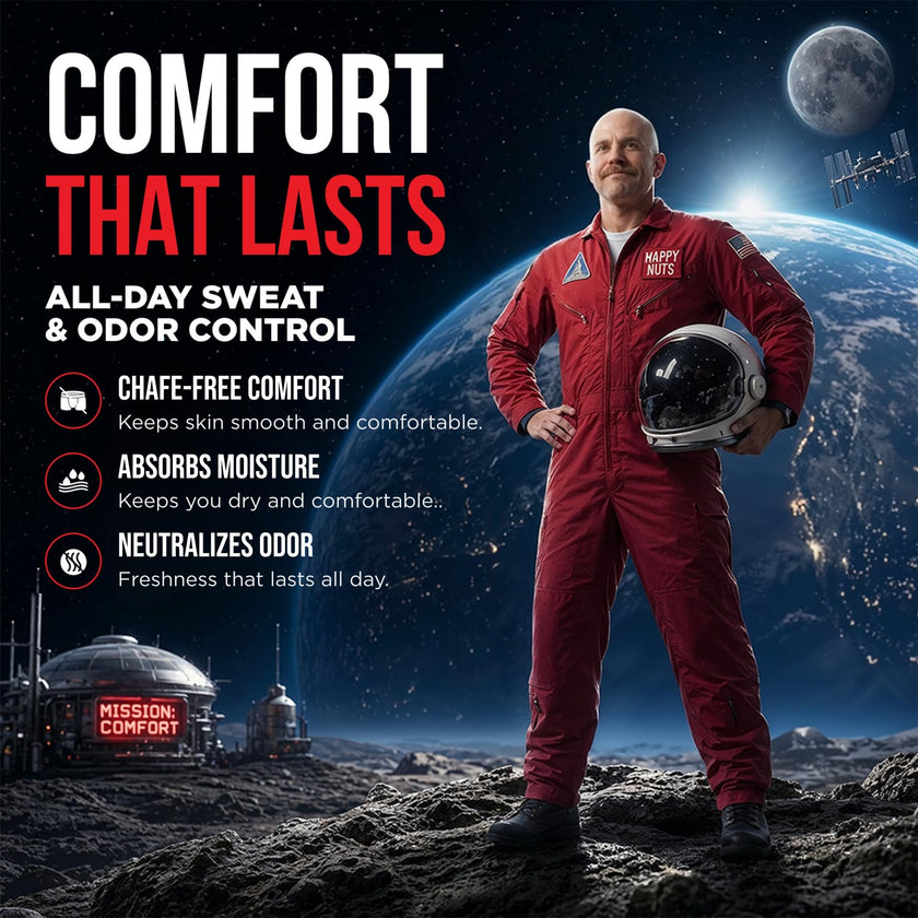 Happy Nuts Comfort Cream Deodorant For Men: Anti-Chafing Sweat Defense, Odor Control, Aluminum-Free Mens Deodorant & Hygiene Products for Men's Private Parts 🍁 All In One Marketplace Canada