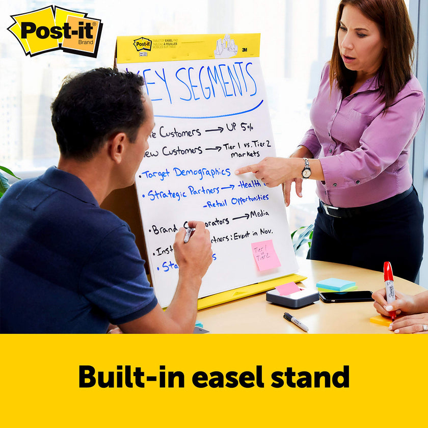 Post-it Super Sticky Tabletop Easel Pad, Great for Virtual Teachers and Students, 20 x 23 Inches, 20 Sheets/Pad, 1 Pad (563R), Portable White Premium Self Stick Flip Chart Paper, Built-in Easel Stand 🍁 All In One Marketplace Canada