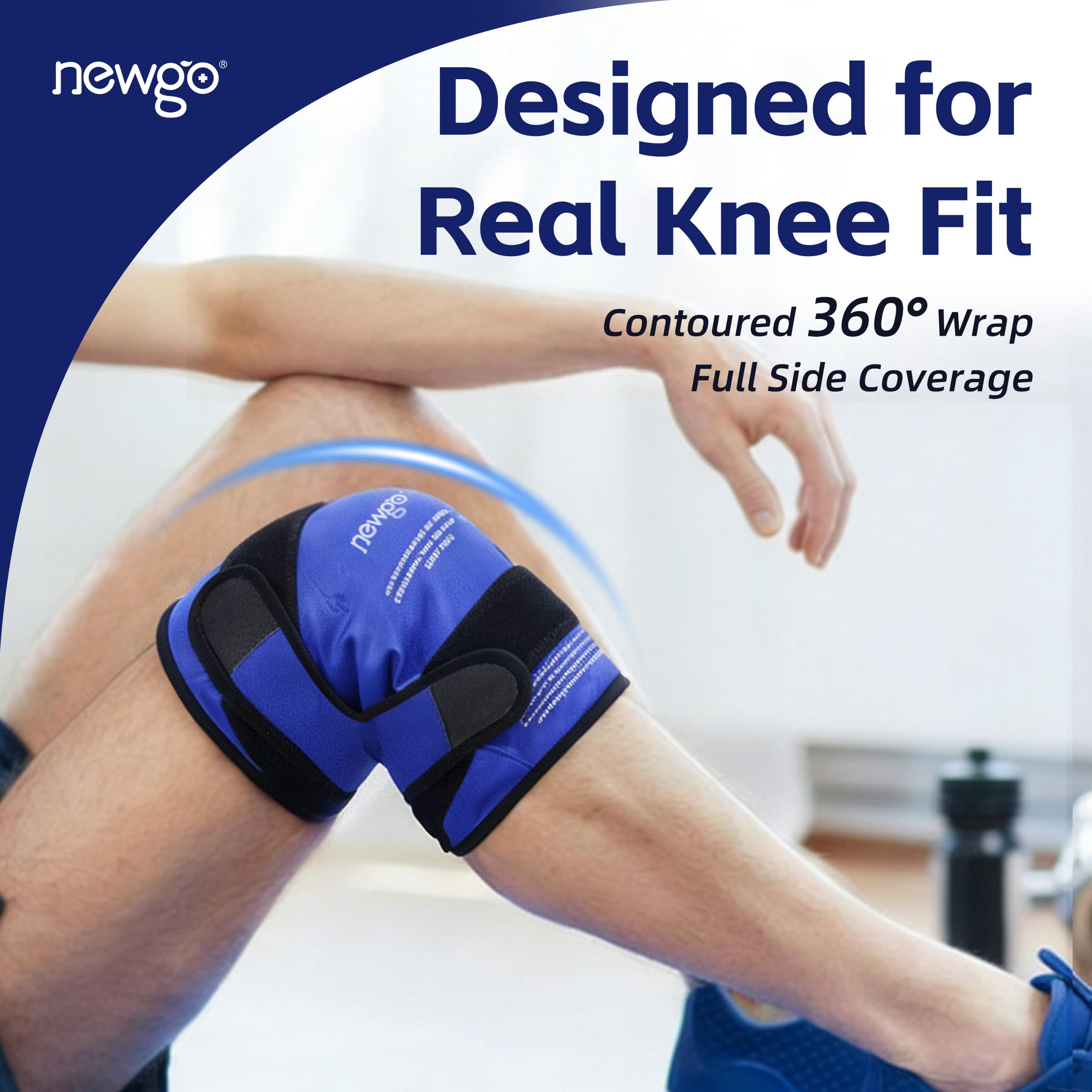 NEWGO Ice Pack for Knee Replacement Surgery, Reusable Gel Cold Pack Knee Ice Pack Wrap Around Entire Knee for Knee Injuries, Knee Ice Wrap for Pain Relief, Swelling, Bruises 🍁 All In One Marketplace Canada