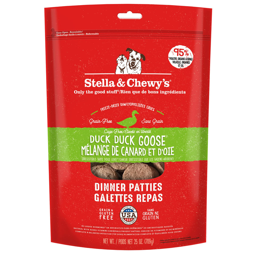 Stella & Chewy’s Freeze Dried Raw Dinner Patties – Grain Free Dog Food, Protein Rich Duck Duck Goose Recipe – 708g Bag 🍁 All In One Marketplace Canada