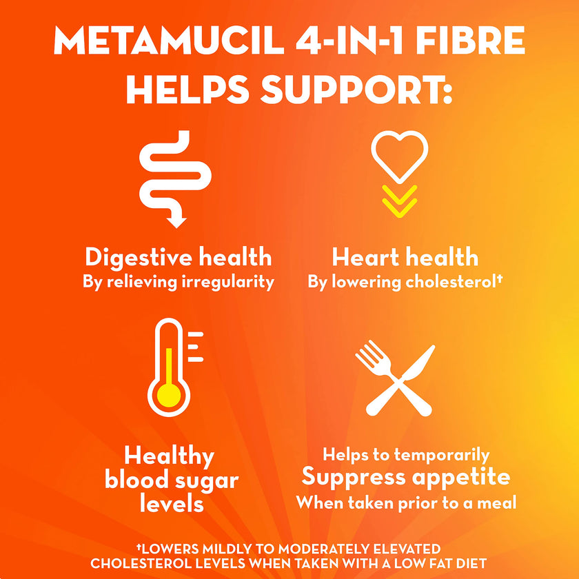 Metamucil, Daily Psyllium Husk Powder Supplement, Sugar-Free, 4-in-1 Fibre for Digestive Health, Unflavoured Smooth Flavored Drink, 114 Servings 🍁 All In One Marketplace Canada