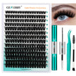 GEMERRY Cluster Lashes Lash Clusters Lash Extension Kit Black Brown Eyelashes 3D-200D 8-20mm (1 count (Pack of 1), Beginner Set-80D) 🍁 All In One Marketplace Canada