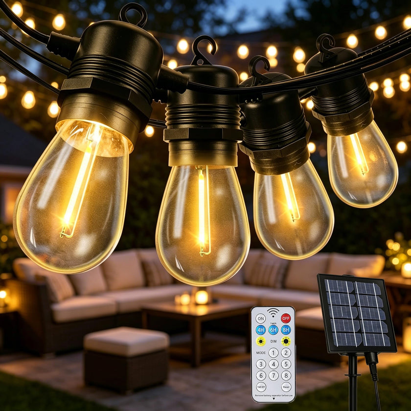 Joomer Solar String Lights Outdoor, 55FT S14, 16+2 Bulbs (2700K,Warm White) 🍁 All In One Marketplace Canada