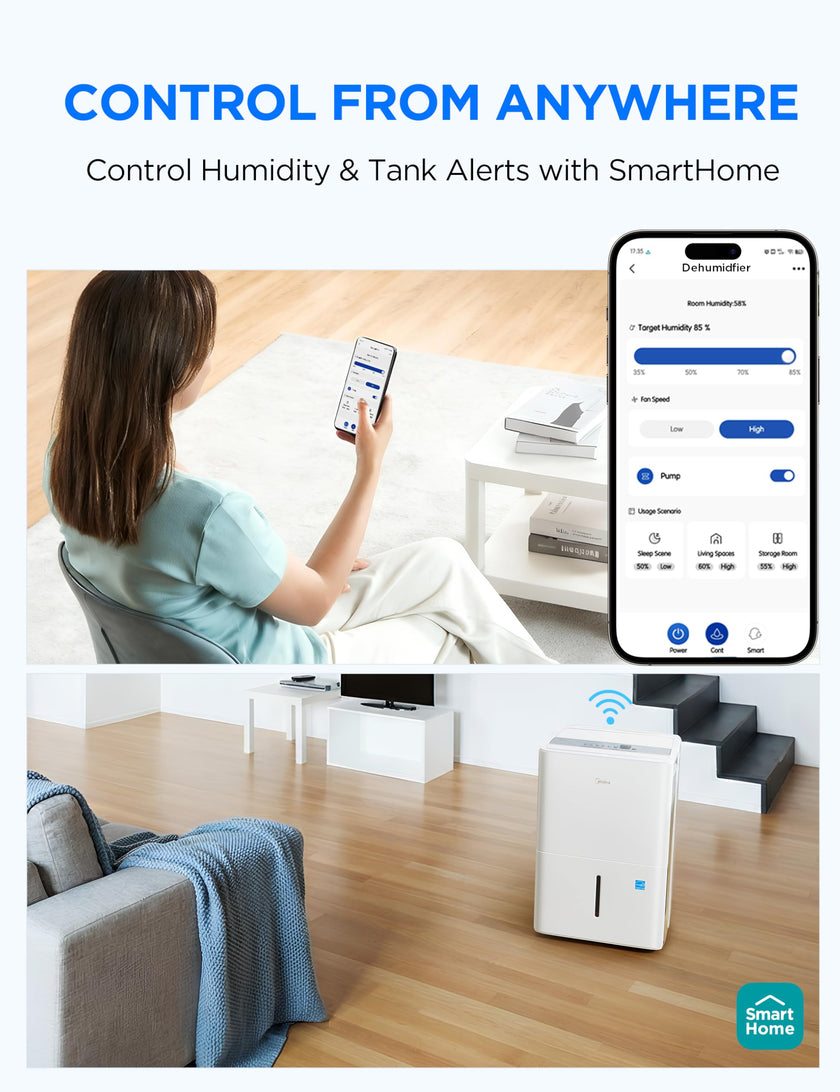Midea Dehumidifier for Basement, Energy Star, WiFi Enabled, 22 Pint DOE 🍁 All In One Marketplace Canada