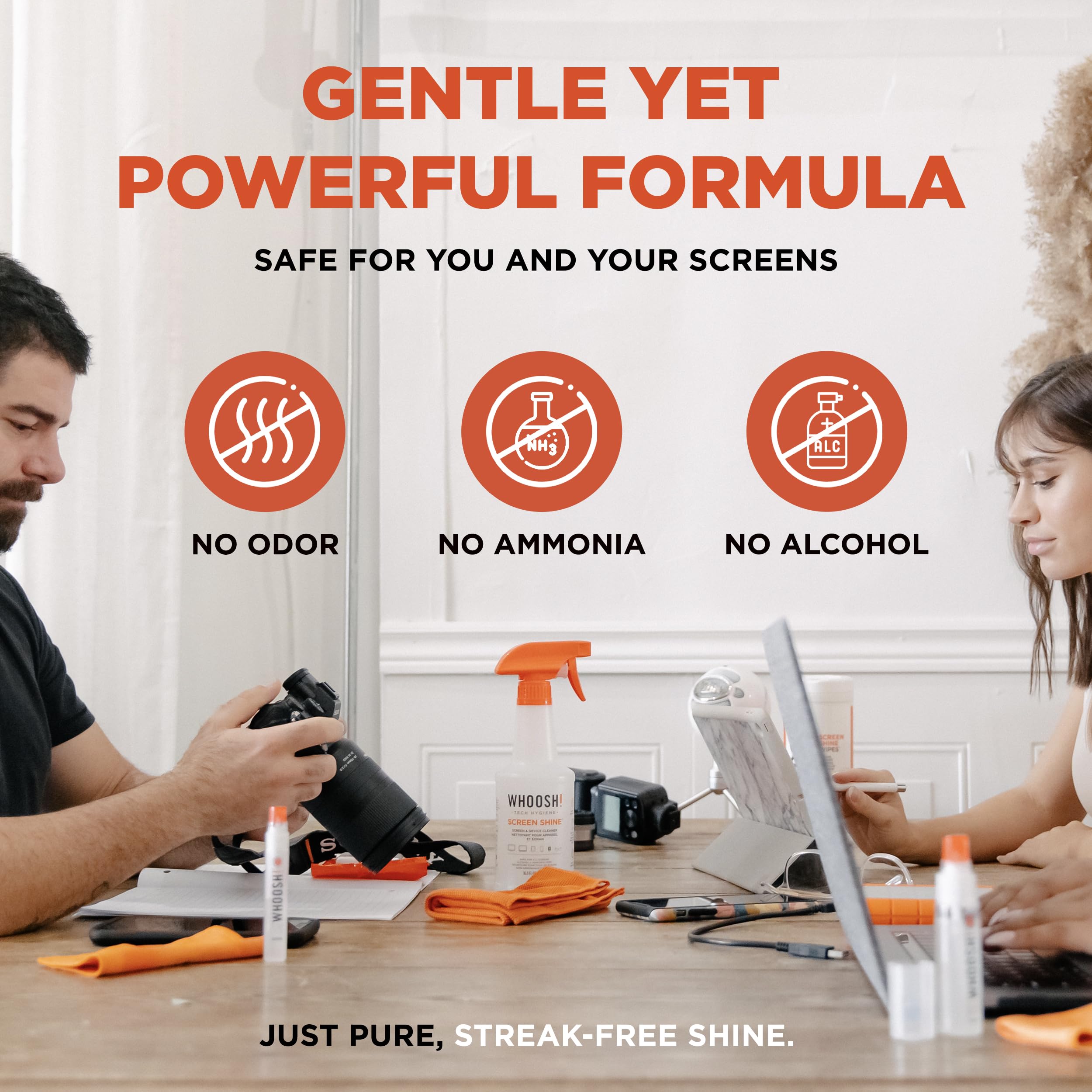 WHOOSH! Screen Shine Pro 500 ml Refillable OLED TV Screen Cleaner, Safe & Streak Free Electronic Cleaner for Laptop, Monitor, MacBook, Camera Cleaning Kit with 37 x 37 cm Microfiber Cloth 🍁 All In One Marketplace Canada
