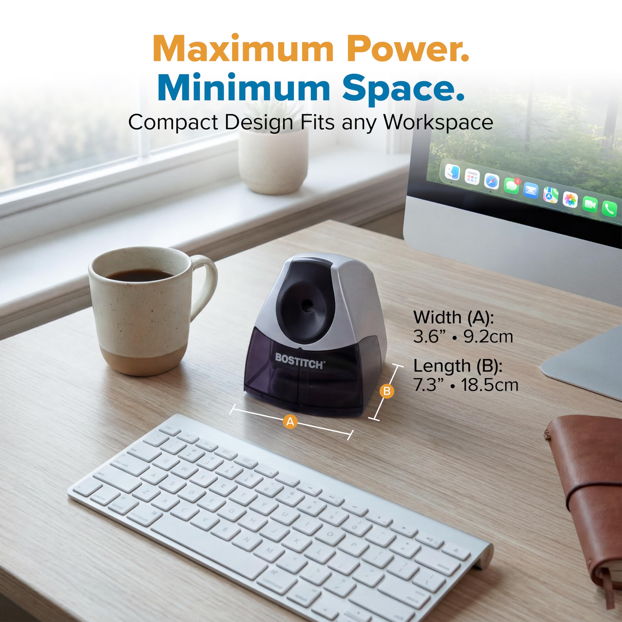 Bostitch Office Personal Electric Pencil Sharpener, Powerful Stall-Free Motor, High Capacity Shavings Tray, Black (EPS4-BLKSLV) 🍁 All In One Marketplace Canada