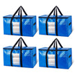 TAILI Extra Large Moving Bags, Heavy Duty Totes for Storage with Visible Window, U-Shaped Around Handles, Storage Contrainer Box for Space Saving, Blue, 4 Pack 🍁 All In One Marketplace Canada