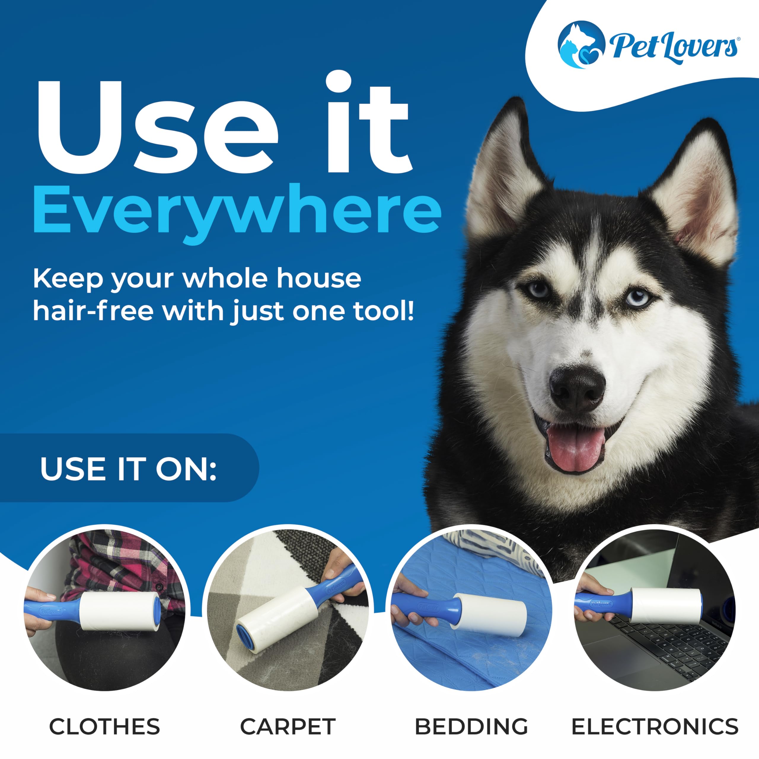 PetLovers Extra Sticky Lint Roller Bulk Value Set 3 Rollers 7 Refills 1,000 Sheets for Pet Hair Removal, Dog and Cat Lint Remover 🍁 All In One Marketplace Canada