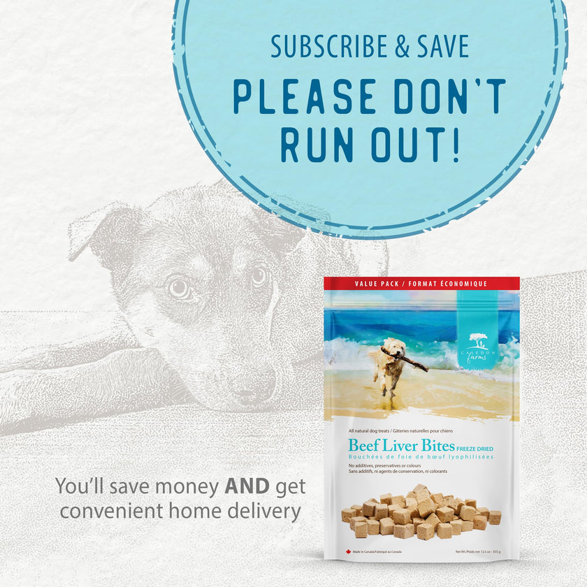 Caledon Farms, Value Pack Freeze Dried Beef Liver Bites, 355 g, Dog Treats 🍁 All In One Marketplace Canada