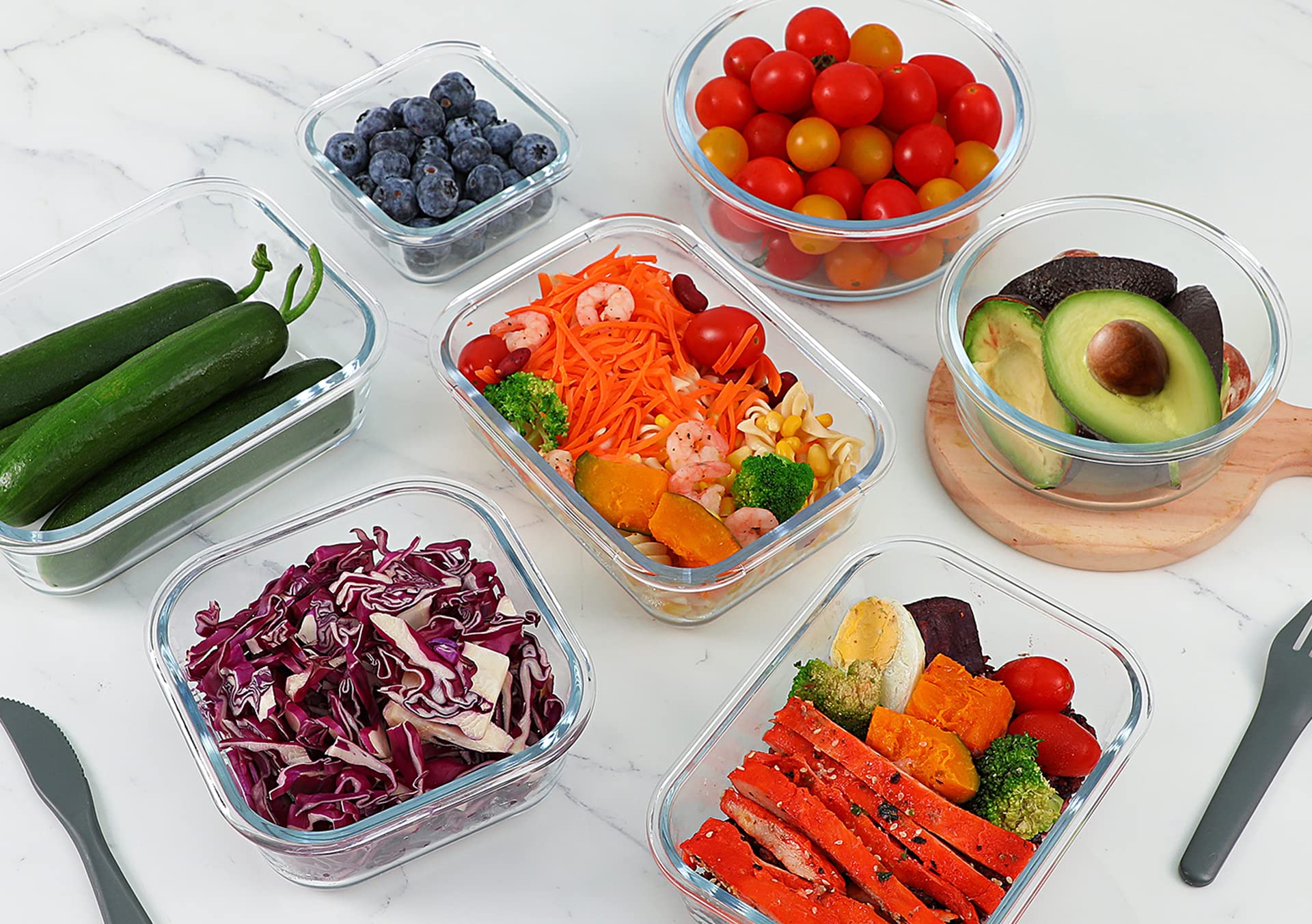 M MCIRCO 24-Piece Glass Food Storage Containers with Snap Locking Lids,Glass Meal Prep Containers Set - Airtight Lunch Containers, Microwave, Oven, Freezer and Dishwasher 🍁 All In One Marketplace Canada
