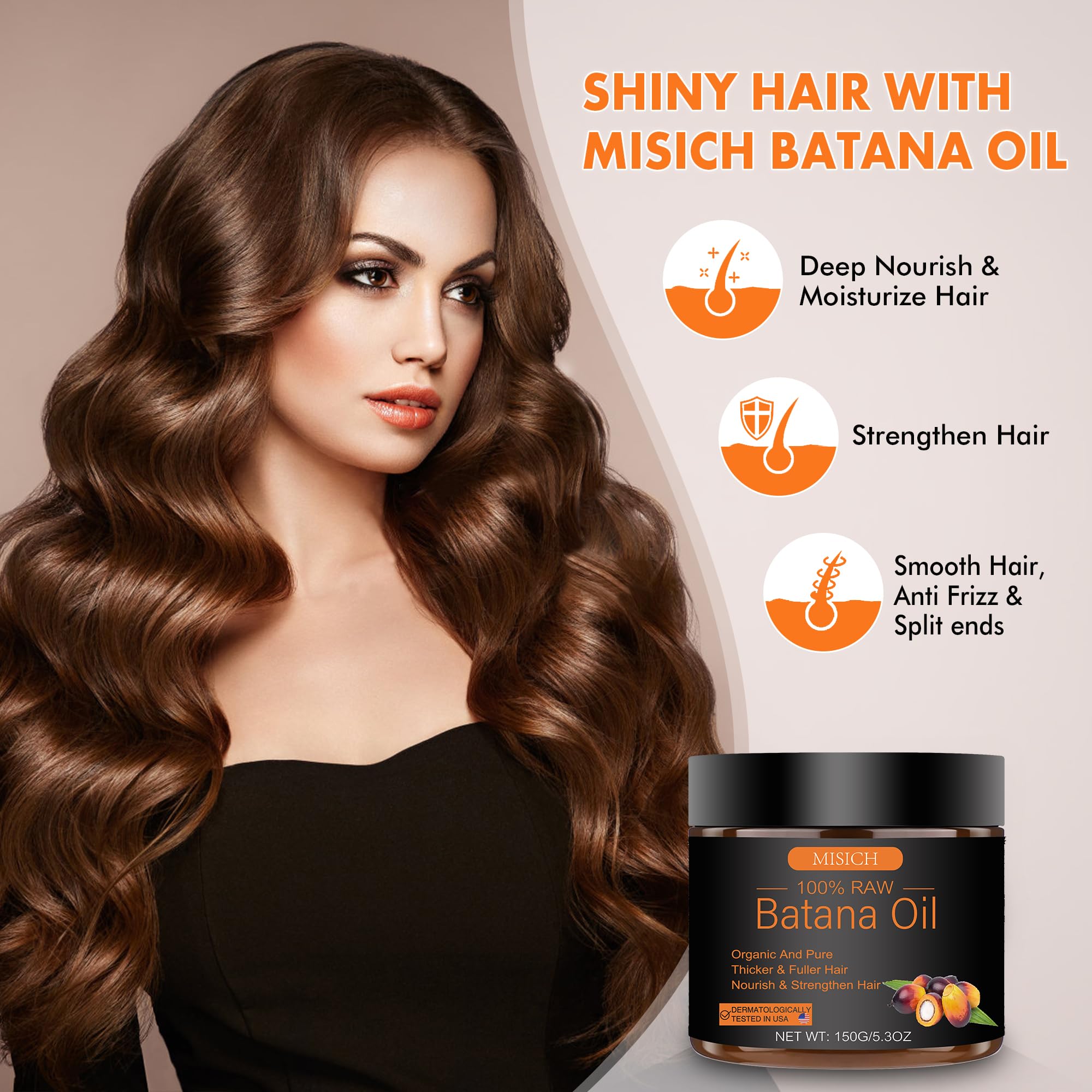 MISICH Raw Batana Oil for Hair, 100% Pure Batana Oil Paste, Unrefined Botana Hair Oil for Men & Women 5.3 oz 🍁 All In One Marketplace Canada