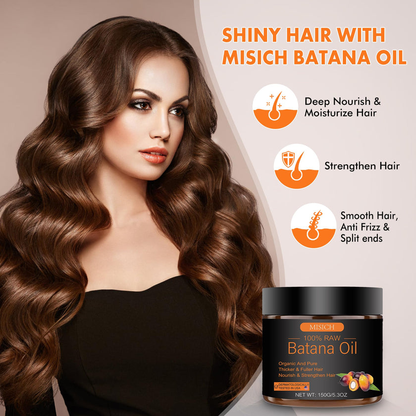 MISICH Raw Batana Oil for Hair, 100% Pure Batana Oil Paste, Unrefined Botana Hair Oil for Men & Women 5.3 oz 🍁 All In One Marketplace Canada