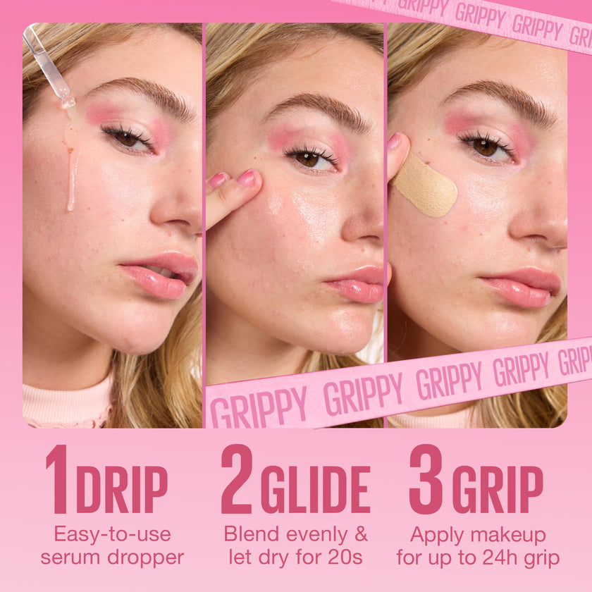 Maybelline Grippy Serum Primer, Hydrating Makeup Primer with 2% Niacinamide For Up To 24HR Make Up Wear, Glides Like Serum, Plumped Skin Look, Clear, 30 ml 🍁 All In One Marketplace Canada