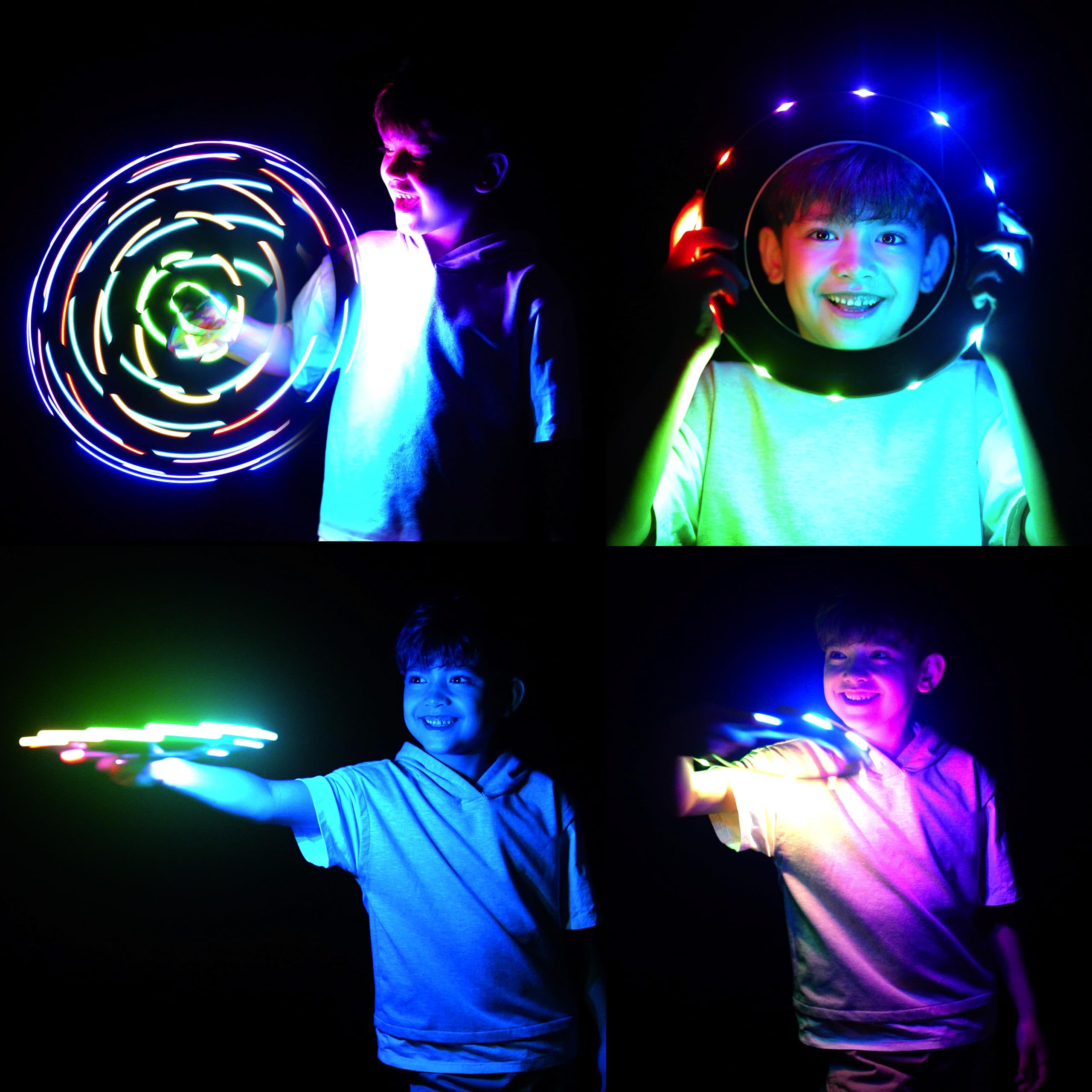 TOSY Flying Ring - 12 Monocolor LEDs, Super Bright, Lost Mode, Auto Light Up, Birthday Gift for Kid/Teen/Boy/Girl, Safe, Waterproof, Pool/Beach/Camping Toy (Green) 🍁 All In One Marketplace Canada