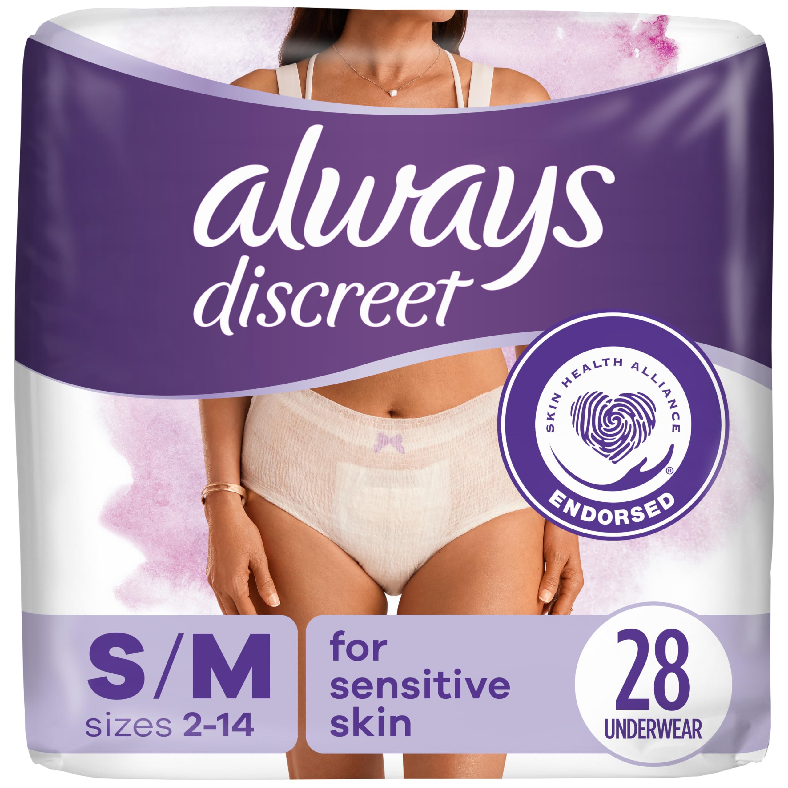Always Discreet Sensitive, Adult Diapers for Women, Maximum Incontinence Underwear, Size Small/Medium, 28 Count 🍁 All In One Marketplace Canada