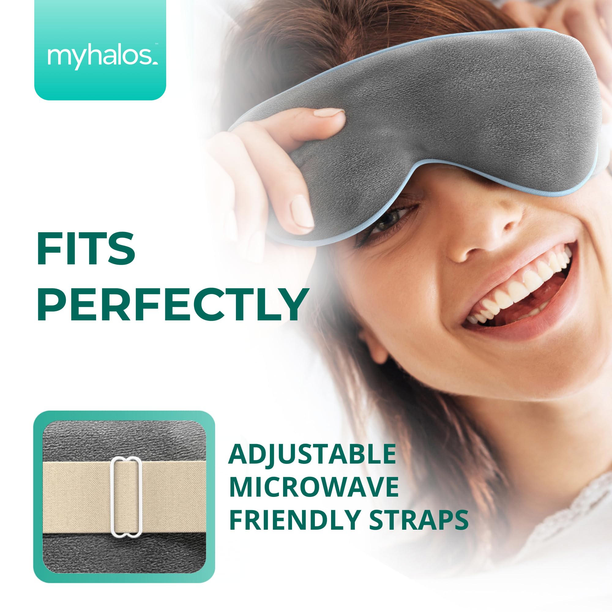 MyHalos® Microwave Activated Moist Heat Eye Compress for Dry Eyes and Stye Treatment - Heated Eye Mask for Dry Eyes -Our Dry Eye Therapy Mask Relives Blepharitis & Pink Eye -Warm Compress for Eyes 🍁 All In One Marketplace Canada