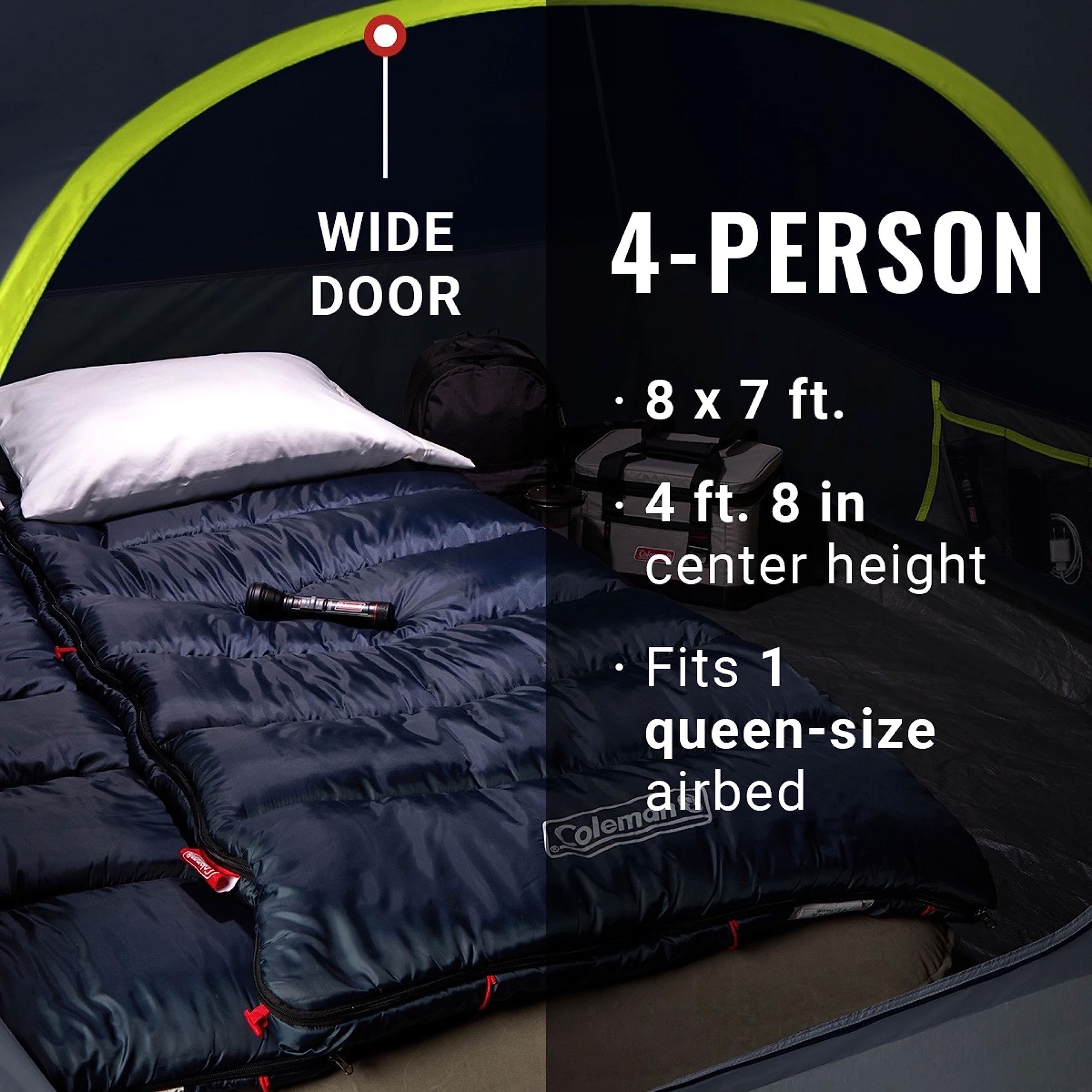 Coleman Skydome 4-Person Dark Room Camping Tent 🍁 All In One Marketplace Canada