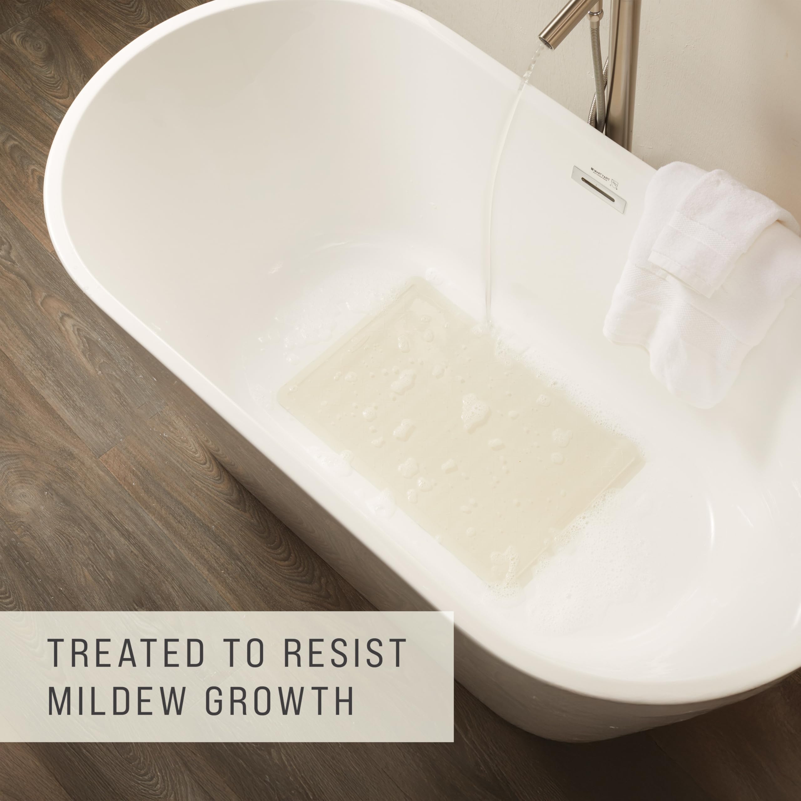 Rubbermaid Commercial Products Bath Tub and Shower Mat | Medium - 14 x 24 in. | White | Machine Washable | Safti-Grip Non-Slip Bathroom Mat with Suction Cups for Home/Hotel/Shower/Bathtub 🍁 All In One Marketplace Canada