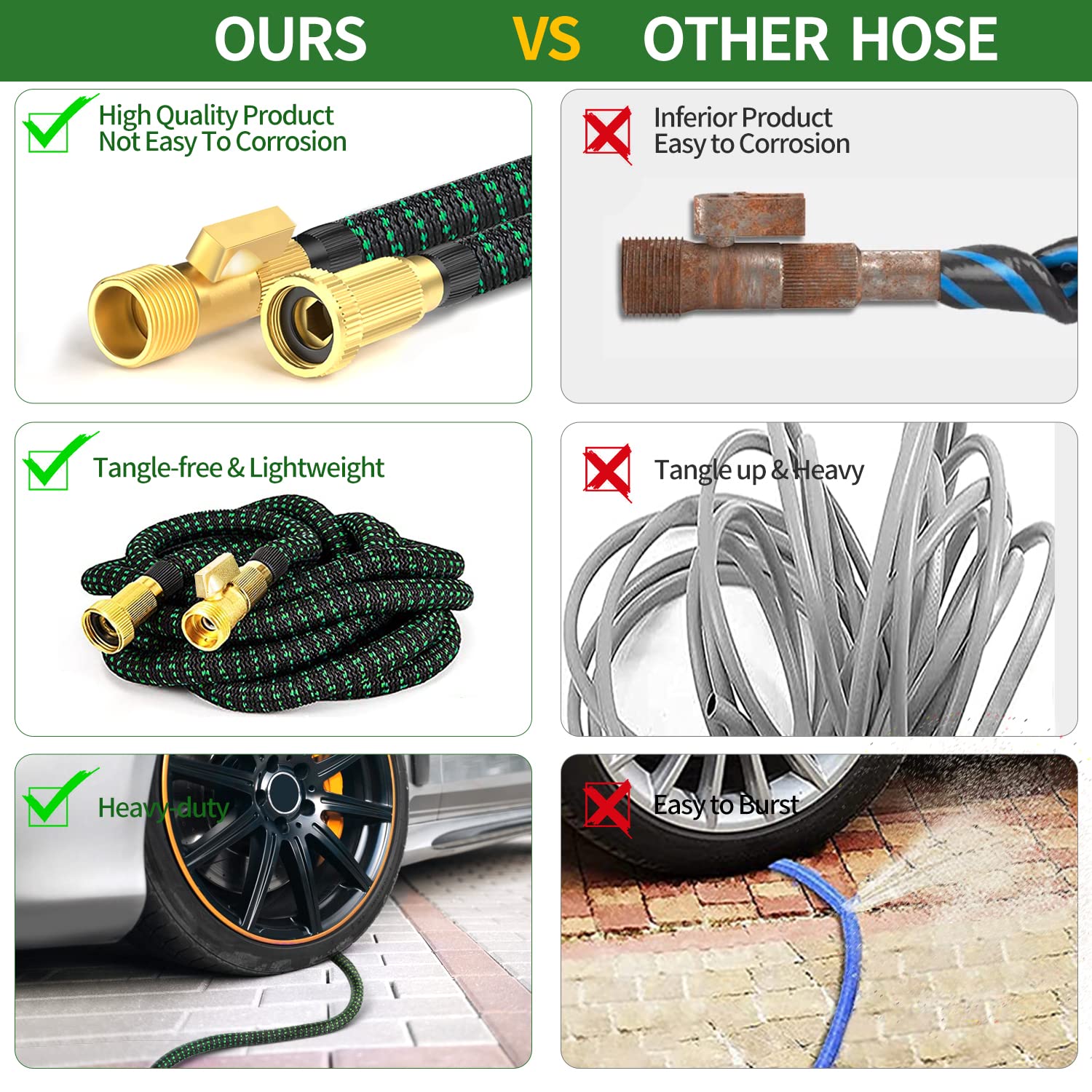 200 FT Garden Hose Expandable Hose - All New 2026 Flexible Water Hose with 10 Functions Spray Nozzle - Car Wash Hose with Solid Brass Connector, Leakproof Lightweight Expanding Pipe for Yard,Outdoor 🍁 All In One Marketplace Canada