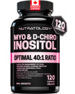 Nutratology® Myo-Inositol & D-Chiro Inositol Capsules - PCOS Supplement for Women - Optimal 40:1 Ratio - For Hormonal Balance & Healthy Ovarian Function - Regulates Menstrual Cycle - 120 Capsules 🍁 All In One Marketplace Canada