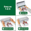 FoodSaver PowerVac Compact Vacuum Sealer Machine w/ Vertical Storage | 5 Airtight Vacuum Seal Bags & 1 Roll | VS0150 | Stainless Steel / Black 🍁 All In One Marketplace Canada