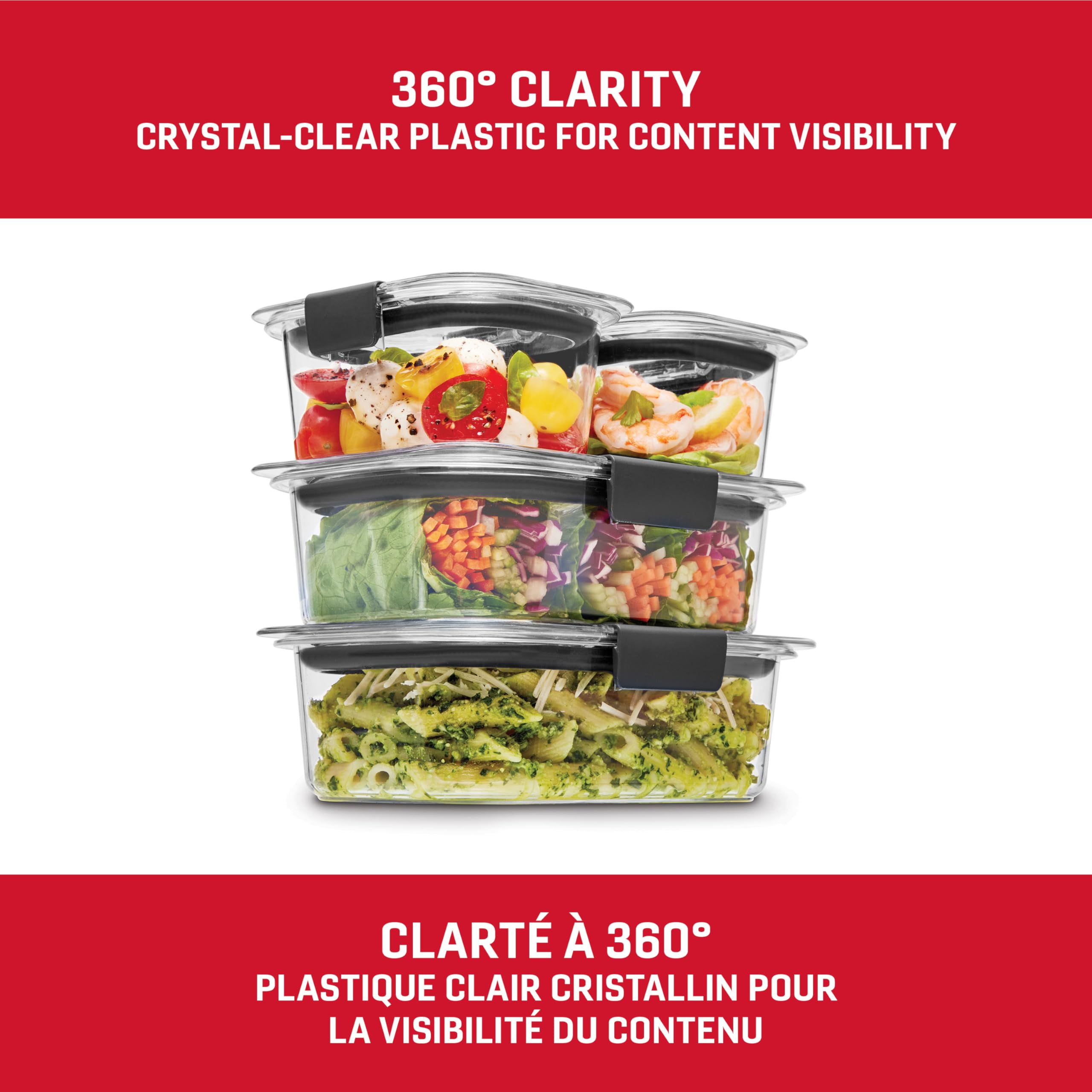 Rubbermaid 44-Piece Brilliance Food Storage Containers with Lids for Lunch, Meal Prep and Leftovers, Dishwasher Safe, Leak-Proof & BPA-Free 🍁 All In One Marketplace Canada