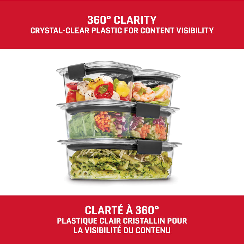 Rubbermaid 44-Piece Brilliance Food Storage Containers with Lids for Lunch, Meal Prep and Leftovers, Dishwasher Safe, Leak-Proof & BPA-Free 🍁 All In One Marketplace Canada