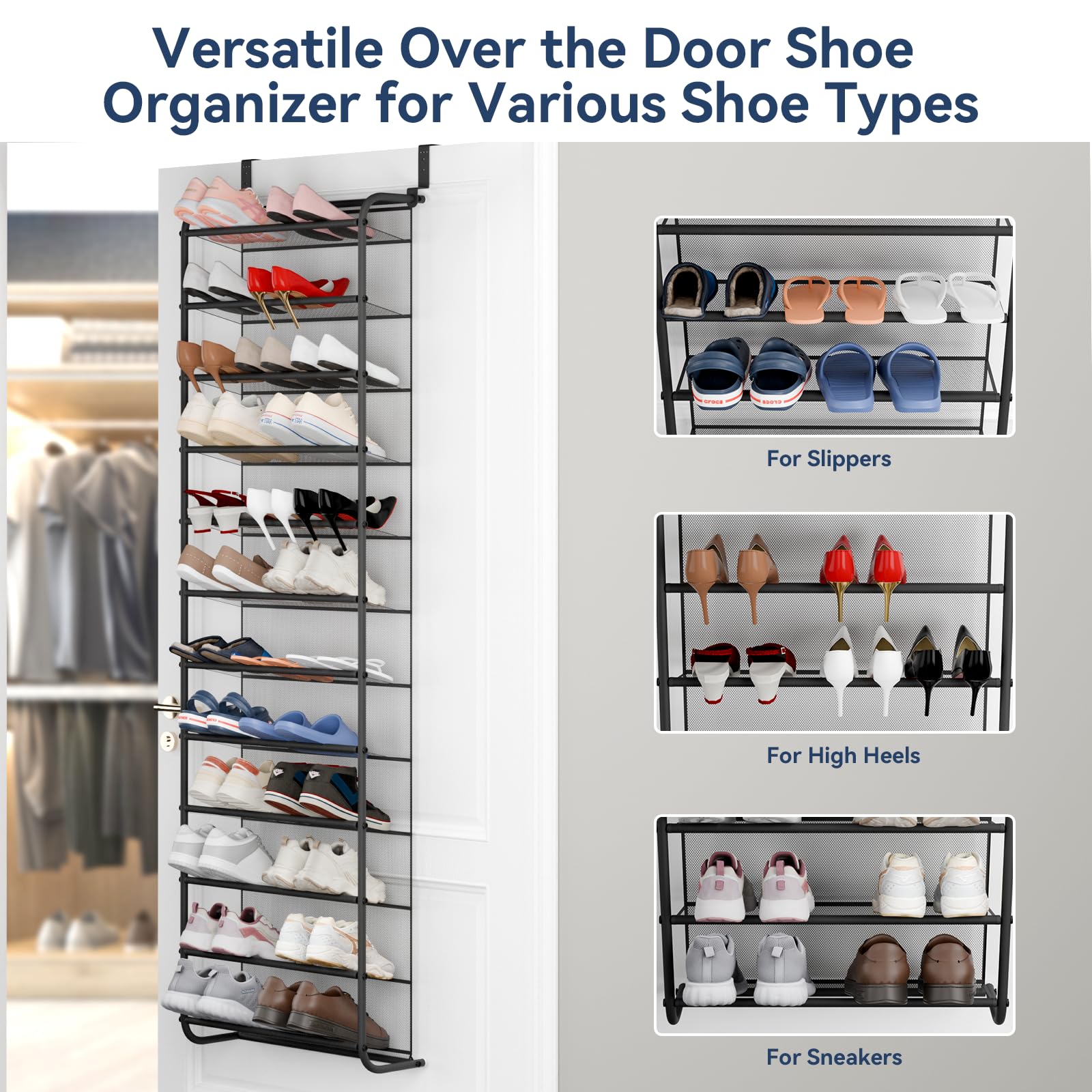 Whitmor 36 Pair Over-The-Door Rack-Gunmetal Gray Shoe Organizer 🍁 All In One Marketplace Canada