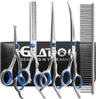 GLADOG Dog Grooming Scissors Kit with Safety Round Tips, Professional 6 in 1 Grooming Scissors for Dogs, Sharp and Durable Dog Shears for Dogs Cats Pets 🍁 All In One Marketplace Canada