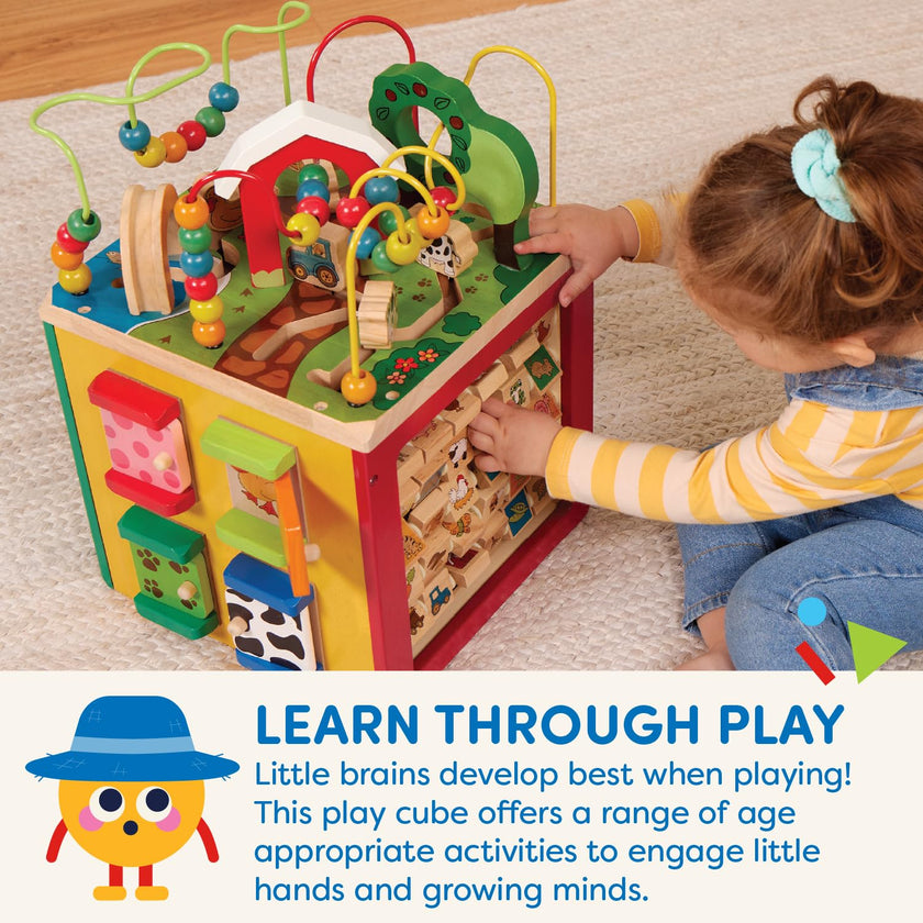 Battat Wooden Activity Cube - 5-Sided Play Center with Bead Maze, Doors 🍁 All In One Marketplace Canada