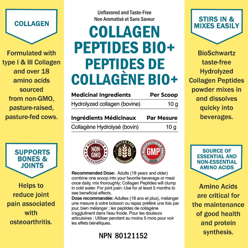 Collagen Peptides Powder | Hydrolyzed Collagen Powder with 18 Essential Amino Acids | Supports Healthy Skin Hair & Nails | Bone & Joint Support | Unflavored, Non GMO, Gluten Free | Easy to Mix | 16 oz 🍁 All In One Marketplace Canada