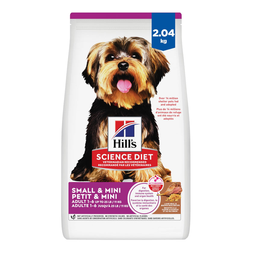 Hill's Science Diet Adult Small & Mini Lamb Meal & Brown Rice Recipe Dry Dog Food 2.04 kg Bag 🍁 All In One Marketplace Canada