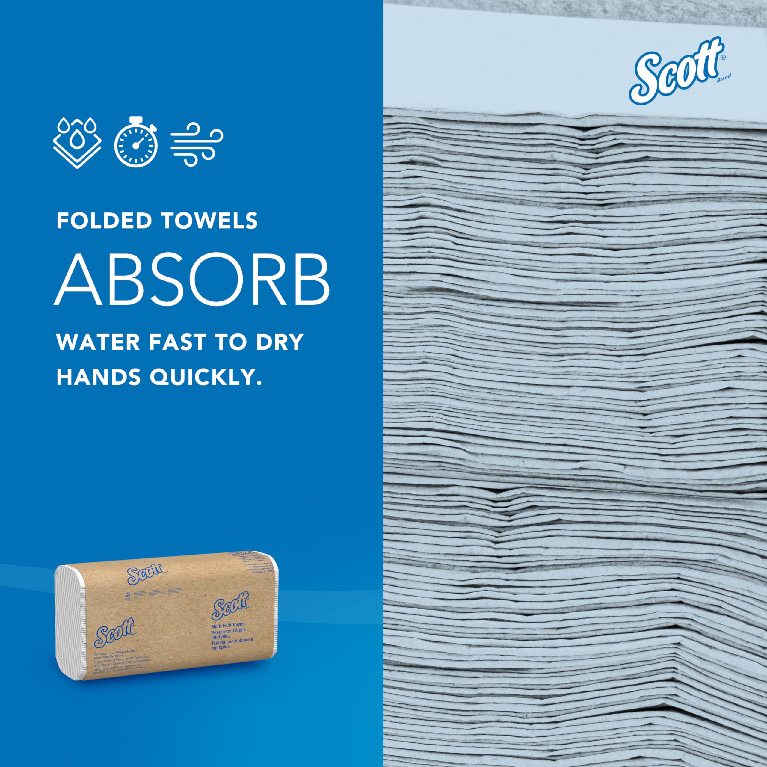 Scott Professional Universal Multifold Paper Towels, Bulk (03650), Absorbency Pockets, 9.2