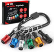 Upgrade, Push to Unlock,katerk 6pcs 1/4 inch Hex Shank Aluminum Alloy Screwdriver Bits Holder Light-weight Quick-change Extension Bar Keychain Drill Screw Adapter Change Portable, With Black Carabiner 🍁 All In One Marketplace Canada