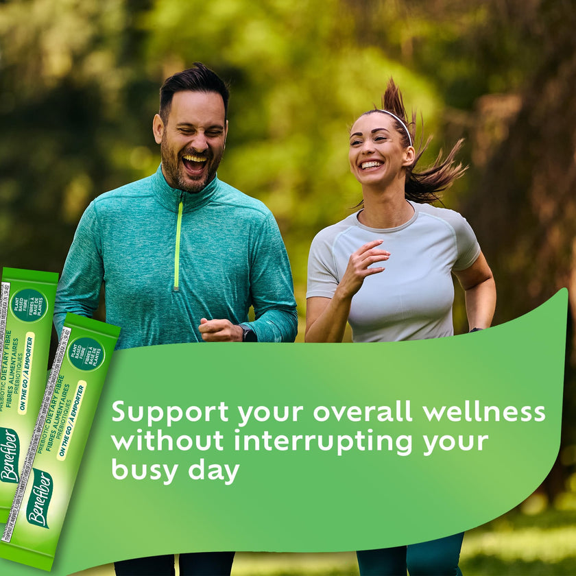 Benefiber Prebiotic Fibre Supplement Powder, Promotes Good Gut Health, Unflavoured & Completely Clear, Dissolves in Drinks & Food, Plant‑Based, Sugar‑Free, Gluten‑Free, Non-GMO, Daily Soluable Fibre Supplement, (28 Stick Packs)