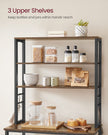 VASAGLE Coffee Bar, Baker’s Rack for Kitchen with Storage, 6-Tier Kitchen Shelves with 6 Hooks, Microwave Stand, Industrial, 15.7 x 31.5 x 65.7 Inches, Rustic Brown and Black UKKS019B01 🍁 All In One Marketplace Canada