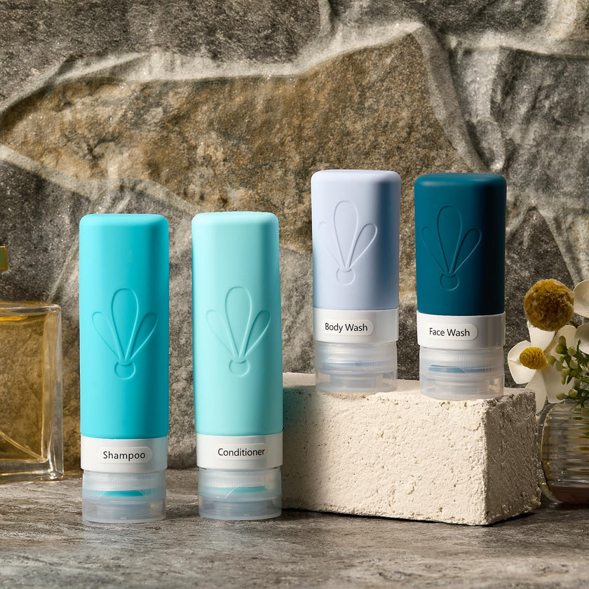INSFIT 17 Pack Travel Bottles for Toiletries, TSA Approved 90ml 60ml Travel Size Toiletries, BPA Free Leak Proof Squeezable Silicone Tubes Travel Essentials for Shampoo Conditioner Lotion Soap 🍁 All In One Marketplace Canada