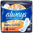 Always Ultra Thin Feminine Pads with Wings for Women, Size 4, Overnight Absorbency, Unscented, 96 Count 🍁 All In One Marketplace Canada