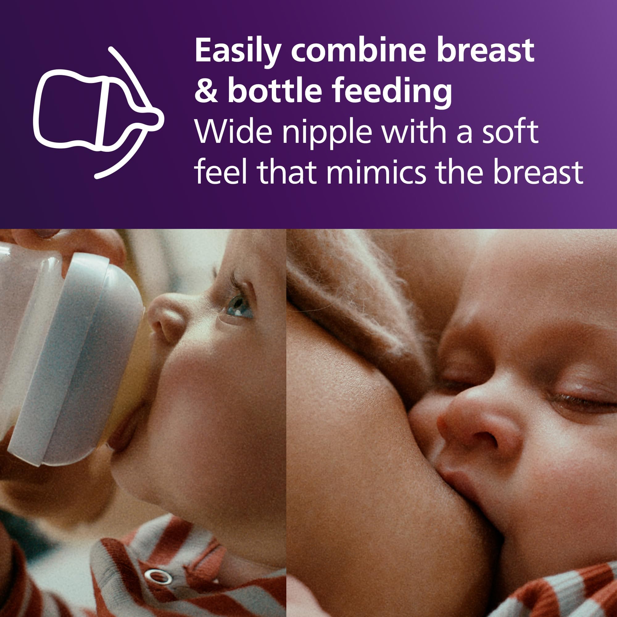 Philips Avent Natural Baby Bottles with Natural Response Nipples (Slow Flow, Flow 2), 4oz, 4-pack, SCY900/04 🍁 All In One Marketplace Canada