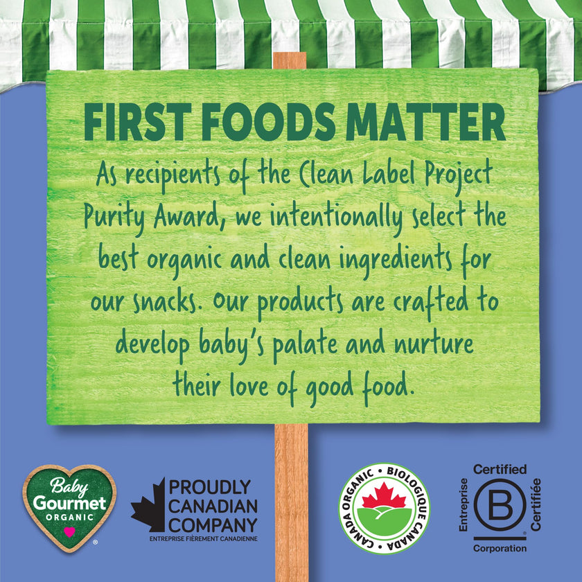 Baby Gourmet Melties, Blueberry, Sweet Potato & Coconut Cream, 23 g Bag (Pack of 8) | 8 Months+ | Meltable Snack for Self-Feeding | Organic | Canadian Brand 🍁 All In One Marketplace Canada