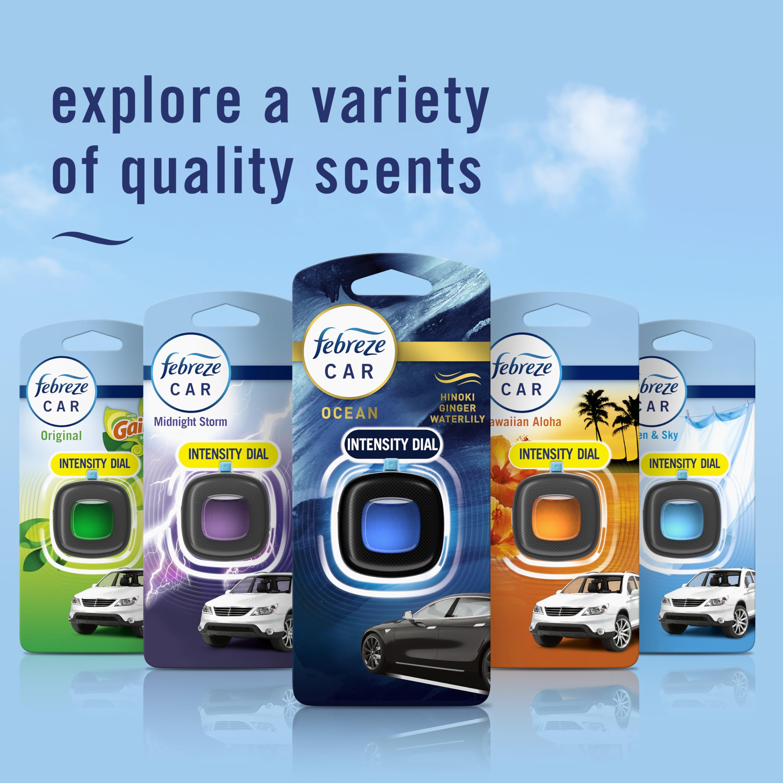 Febreze Car Ocean Scent Air Freshener Vent Clip, 2.2 mL, Pack of 4 🍁 All In One Marketplace Canada