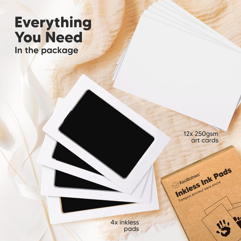 4pk Inkless Baby Hand and Footprint Kit, Mess Free Ink Pads (Jet Black, R) 🍁 All In One Marketplace Canada