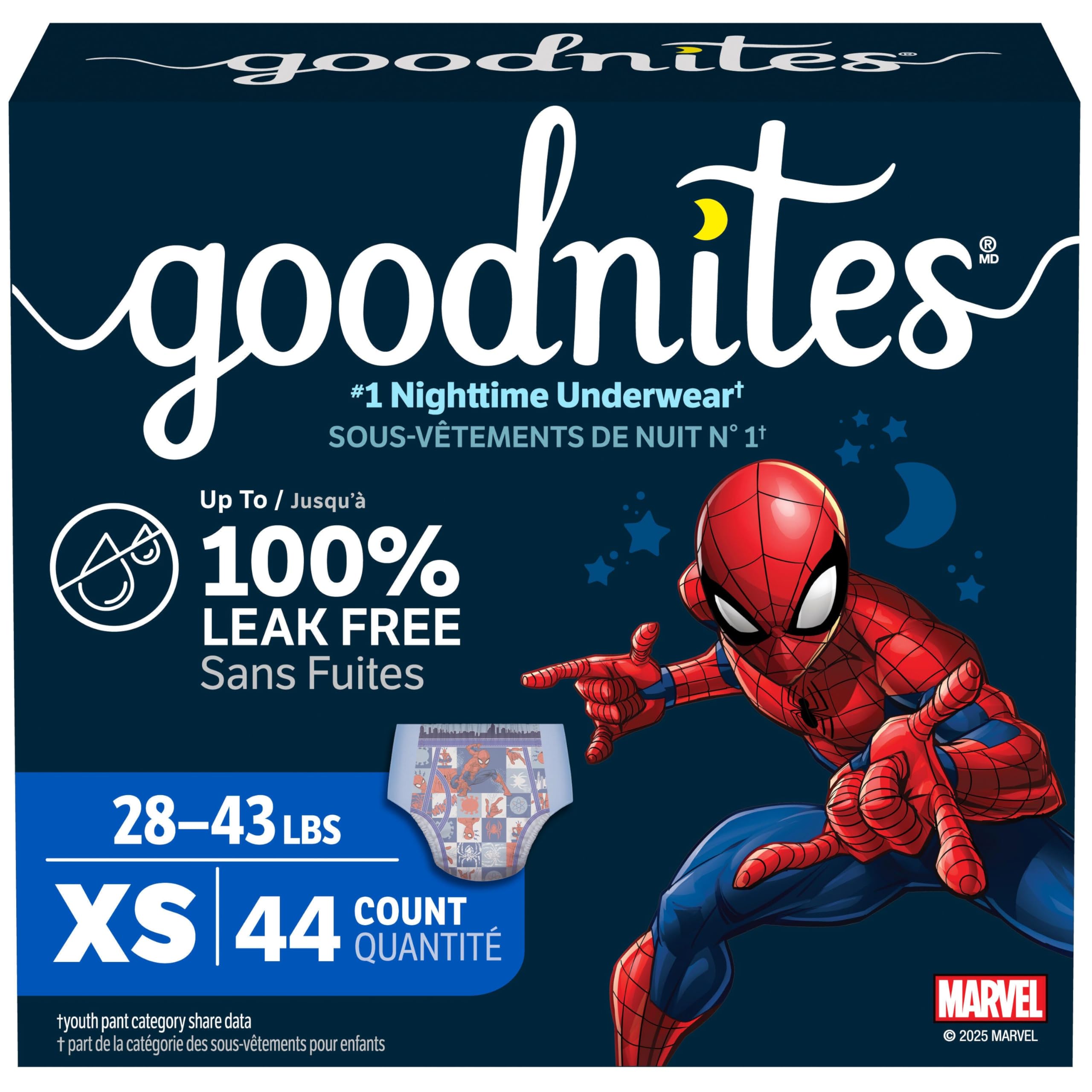 GoodNites Boys' Nighttime Underwear, XS, 44 Ct, Water Resistant, Ages 3-5 🍁 All In One Marketplace Canada