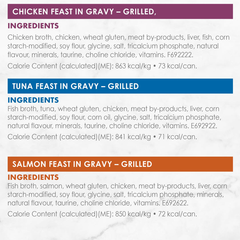 Fancy Feast Grilled Wet Cat Food, in Gravy Variety Pack 3 Flavours - 85 g Can (24 Pack) 🍁 All In One Marketplace Canada