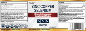Herba Zinc Picolinate 25mg with Copper and Selenium - 180 Capsules | 3 in 1 Mineral Supplement | Selenium Zinc Copper Supplement | 6 Months Supply | Immune Support | Made in Canada 🍁 All In One Marketplace Canada