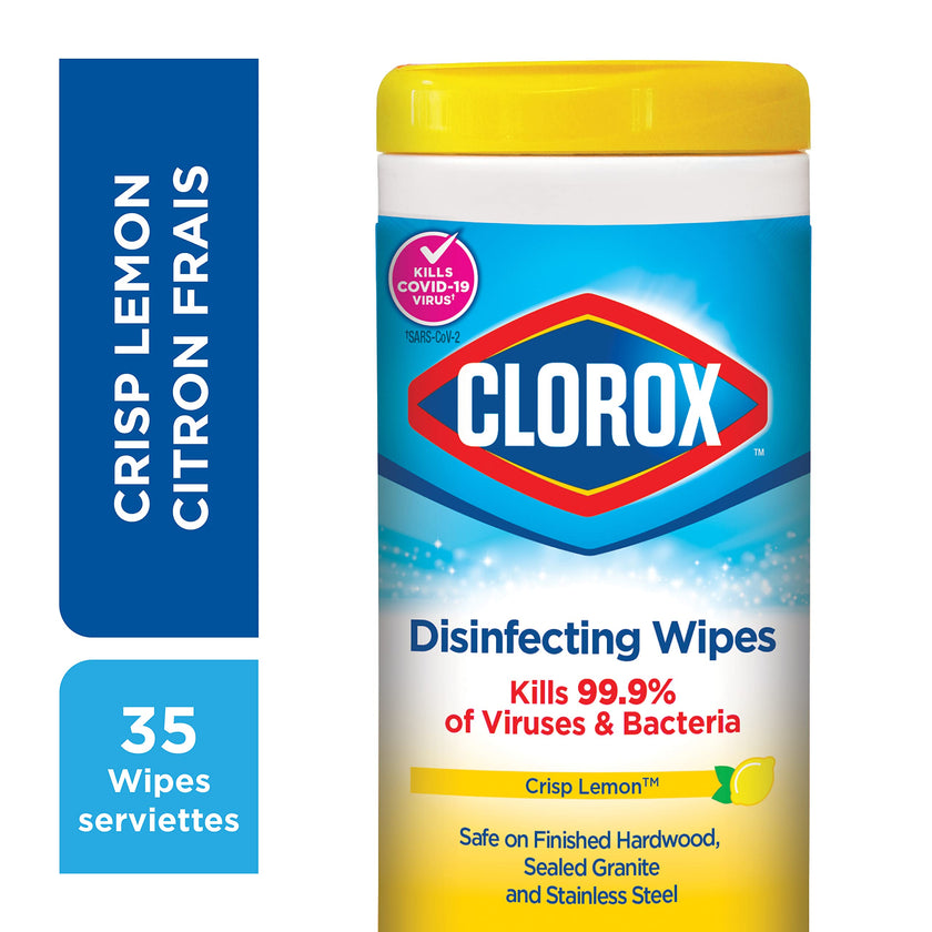 Clorox Disinfecting Wipes, Crisp Lemon, Kills 99.99% of Viruses & Bacteria, Multi-Pack of 12 - (12 x 35) 420 Wipes 🍁 All In One Marketplace Canada