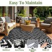OPPODREAM Outdoor Rug 5x7 Ft, Waterproof Outdoor Plastic Straw Rug for Patio, Reversible Out Door Carpet for Camping, Deck, Rv, 5 x 7 Area Carpet Balcony, Porch, Backyard, Black and White 🍁 All In One Marketplace Canada